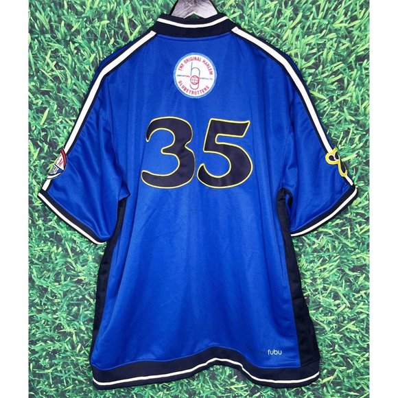 Harlem Globetrotters Full Zip Fubu Basketball Jacket Blue Yellow ‘73 Mens XL #35 - Picture 6 of 8